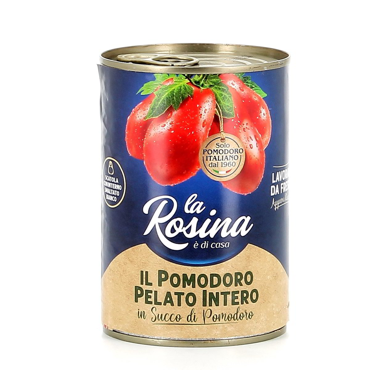 POMODORI PELATI ROMA LA ROSINA 400 g - sgocciolato 240 g in dettaglio