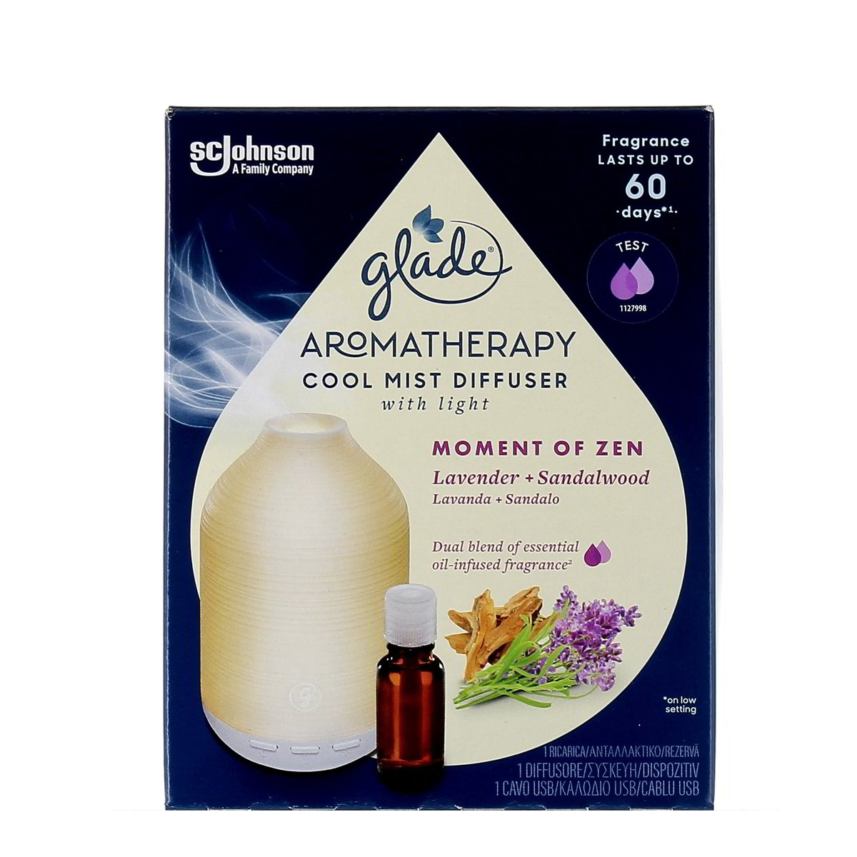 Glade Aromatherapy Diffusore di Oli Essenziali, Fragranza Moment of Zen  Lavanda e Sandalo, 1 Confezione da 1 Ricarica : : Casa e cucina